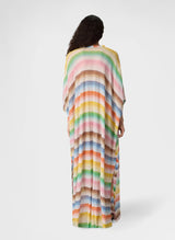 - Long Caftan Cover-up With Dégradé Zigzag Motif M / Color Apoella