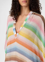 - Long Caftan Cover-up With Dégradé Zigzag Motif M / Color Apoella
