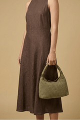 Mini Totes APOELLA Hydra Straw Mini Hobo Bag Olive O/S Apoella