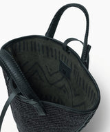 Mini Totes Callista Crafts Mini Cassia Tote Black Leather & Straw O/S Apoella
