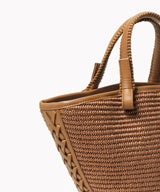 Mini Totes Callista Crafts Mini Cassia Tote Caramel Leather & Straw O/S Apoella