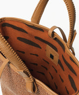 Mini Totes Callista Crafts Mini Cassia Tote Caramel Leather & Straw O/S Apoella