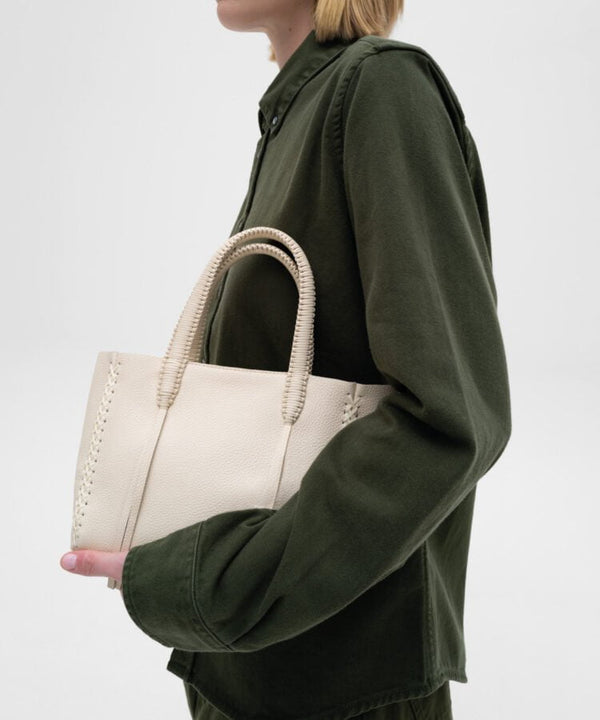 Mini Totes Callista Crafts Mini Tote Grained Leather Cream O/S / Cream Apoella