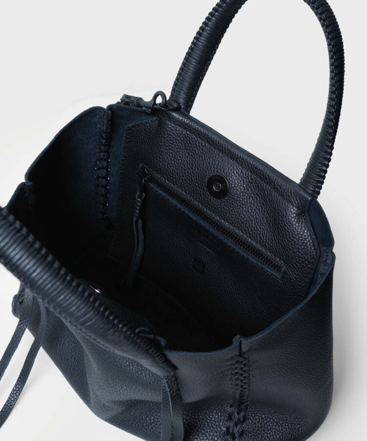 Mini Totes Callista Crafts Tote Mini Grained Leather Black O/S / Black Apoella