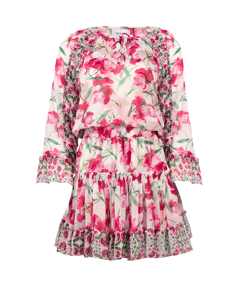 Misa Los Angeles Eliza Paneled Mini Dress Spring Fuchsia Mix Apoella