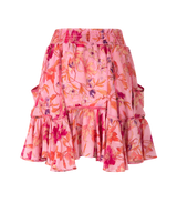 Misa Los Angeles Soma Mini Ruffled Skirt Fire Floral Mix Apoella