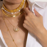 Necklaces Antonia Karra Celestial Long Necklace Gold Plated O/S Apoella