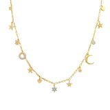 Necklaces Marianna Lemos Charm Necklace Gold Aqua O/S Apoella