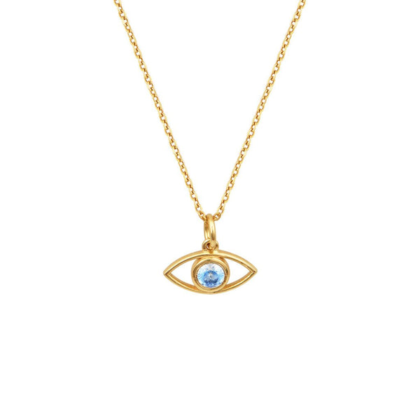 Necklaces Marianna Lemos Eye Necklace Gold Aqua O/S Apoella