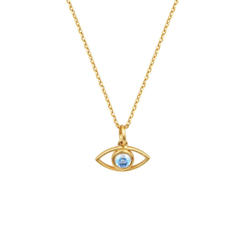 Necklaces Marianna Lemos Eye Necklace Gold Aqua O/S Apoella