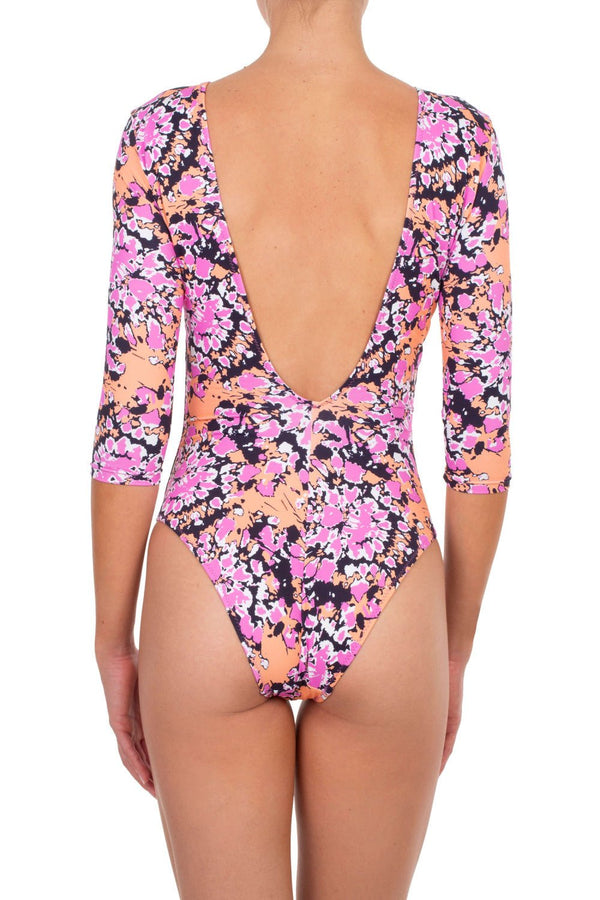 One-Piece Emmanuela Swimwear Emmaline Long Sleeve One-piece Pink/Orange/Black Apoella
