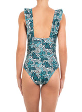 One-Piece Emmanuela Swimwear Rania V Neck Ruffled One Piece Green Floral Apoella