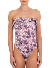 One-Piece Emmanuela Swimwear Yolanda Bandeau One Piece Pink Floral Apoella