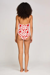 One-Piece Heidi Klein Evia Rectangle Halterneck One Piece Floral White/Red M / Floral White Red Apoella