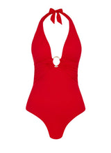 One-Piece Heidi Klein Petalia Ring Halterneck One Piece Red Apoella