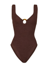 One-Piece Hunza G Celine Classic Covered Hoop One Piece Metallic Chocolate O/S / Metallic Chocolate Apoella