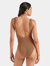 One-Piece Hunza G Domino Classic Hoops One Piece Metallic Cocoa O/S / Metallic Cocoa Apoella