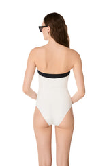 One-Piece Kiohne Jade Bandeau One Piece Off White Jacquard Apoella