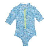 One-Piece Marie Raxevsky Short Sleeve Zip Surf Suit Iris Apoella