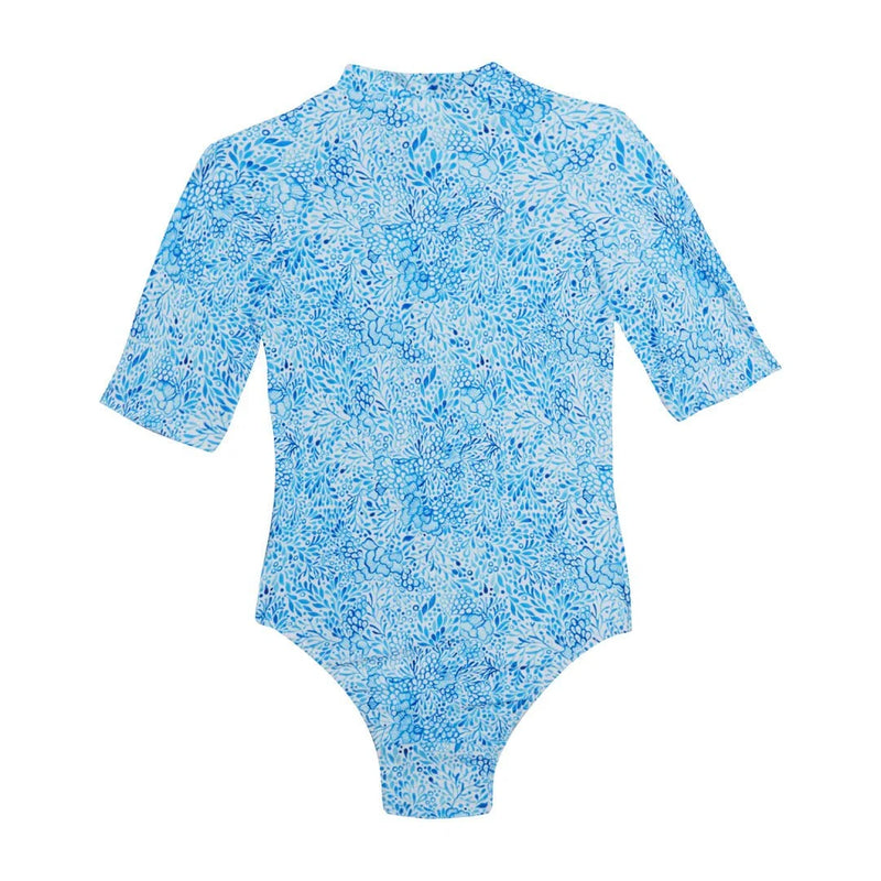 One-Piece Marie Raxevsky Short Sleeve Zip Surf Suit Iris Apoella