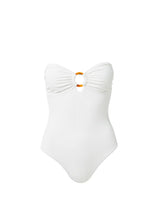 One-Piece Melissa Odabash Barbuda Bandeau Ring One-Piece Ivory Ribbed Apoella