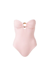 One-Piece Melissa Odabash Barbuda Bandeau Ring One-Piece Rose Ribbed Apoella