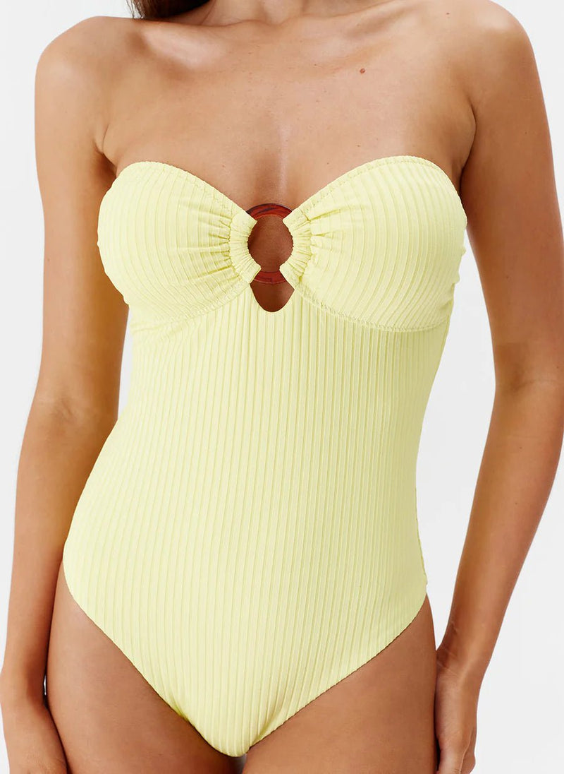 One-Piece Melissa Odabash Barbuda Bandeau Ring One-Piece Sunray Ribbed Apoella