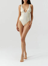 One-Piece Melissa Odabash Caribbean V Neck One Piece Gold Apoella