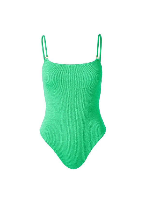 One-Piece Melissa Odabash Palma Strap Straight Neckline One-Piece Green Ridges Apoella