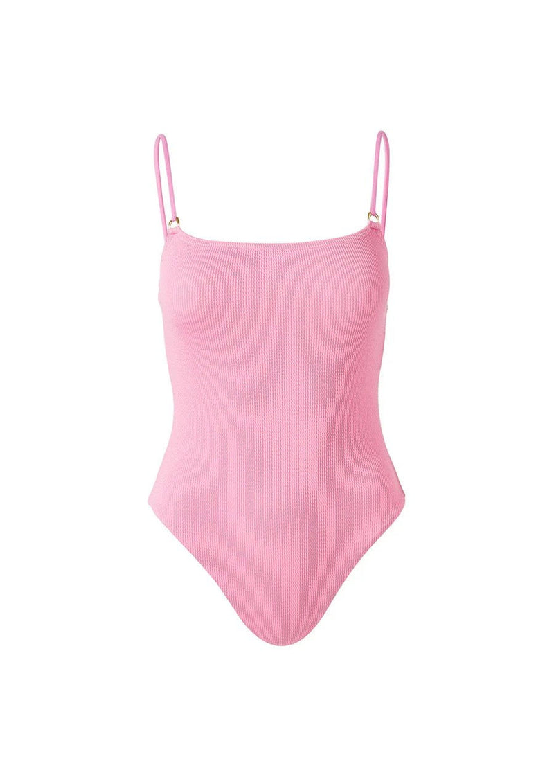 One-Piece Melissa Odabash Palma Strap Straight Neckline One-Piece Pink Ridges Apoella