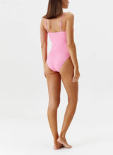 One-Piece Melissa Odabash Palma Strap Straight Neckline One-Piece Pink Ridges Apoella