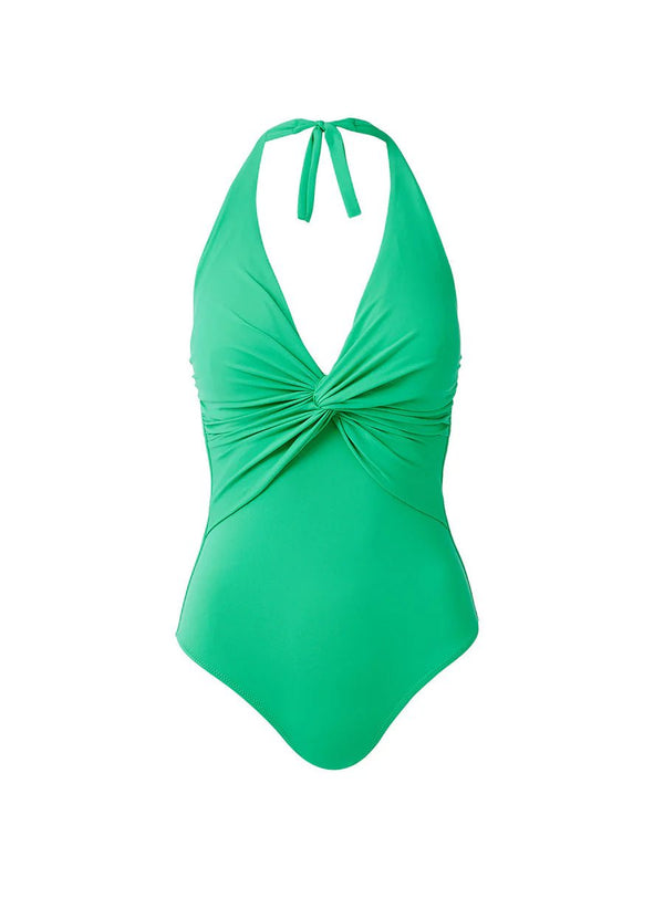 One-Piece Melissa Odabash Zanzibar Halter One-Piece Green Apoella