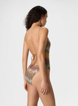 One-Piece Missoni One-piece Swimsuit in Lamé Viscose with Macro Zigzag Pattern 42 EU / Multi Apoella