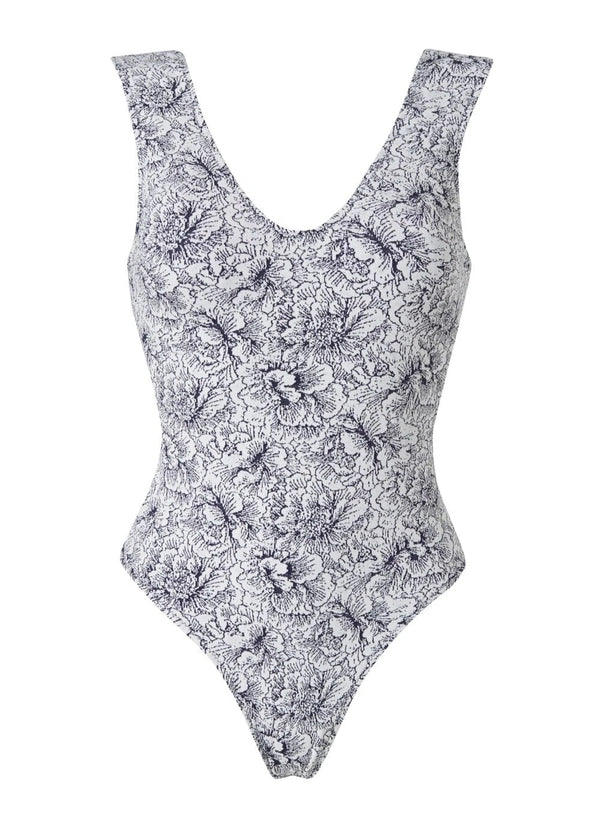 One-Piece Stefania Frangista Cruz Athletic One Piece Floral Denim Apoella