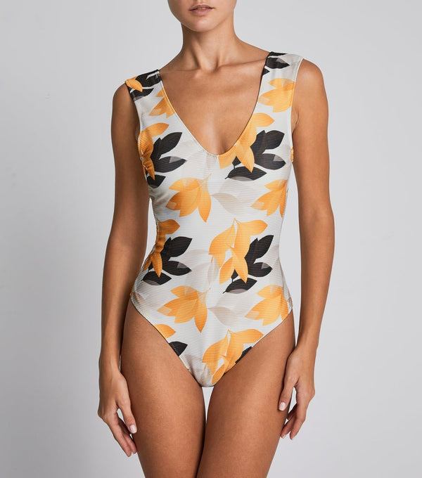 One-Piece Stefania Frangista Cruz Athletic One Piece Floral Denim Apoella