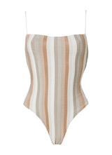One-Piece Stefania Frangista Eloise Stap One Piece Jacquard Stripe Metallic White Apoella