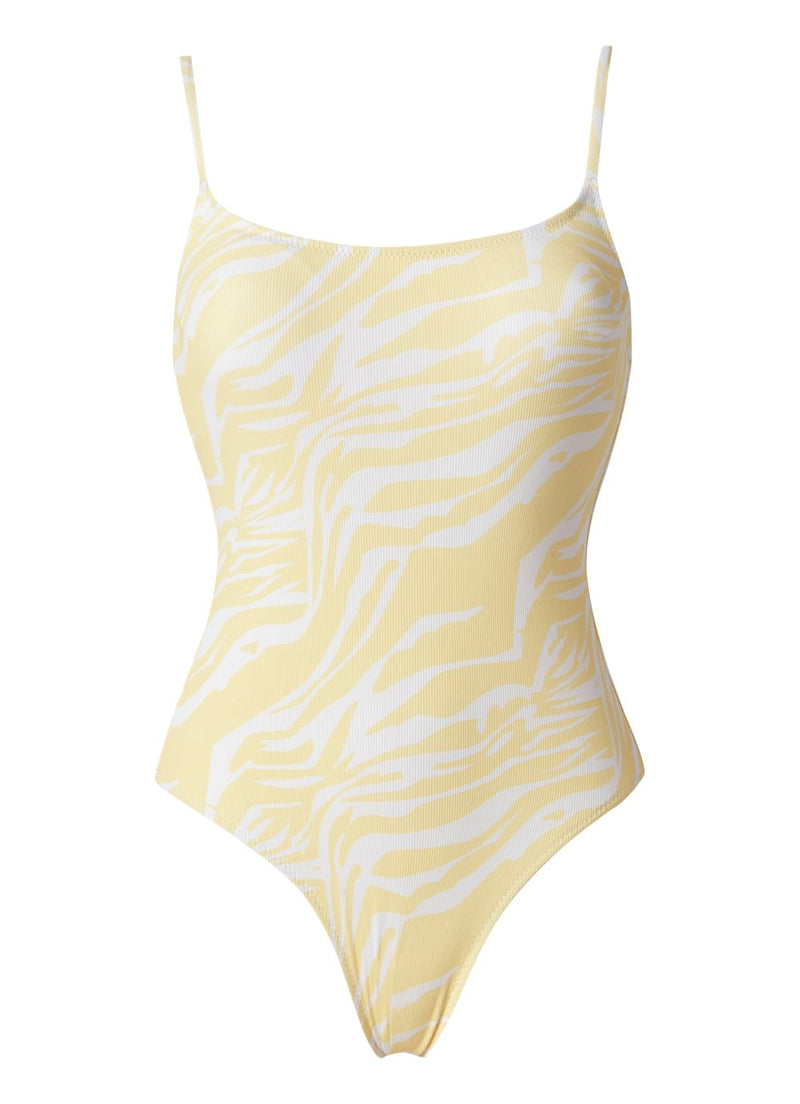 One-Piece Stefania Frangista Ivy Strap One Piece Rib Yellow Zebra Apoella