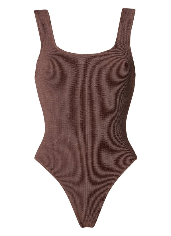 One-Piece Stefania Frangista Josie Over The Shoulder One Piece Seersucker Brown Apoella