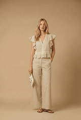 Pants APOELLA Alexa Poplin Pants Beige Apoella