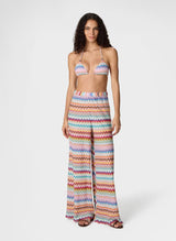 Pants Missoni Wide Pants in Lamé Viscose with Pixel-effect Zigzag Pattern Apoella