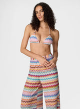 Pants Missoni Wide Pants in Lamé Viscose with Pixel-effect Zigzag Pattern Apoella