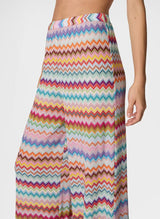 Pants Missoni Wide Pants in Lamé Viscose with Pixel-effect Zigzag Pattern Apoella