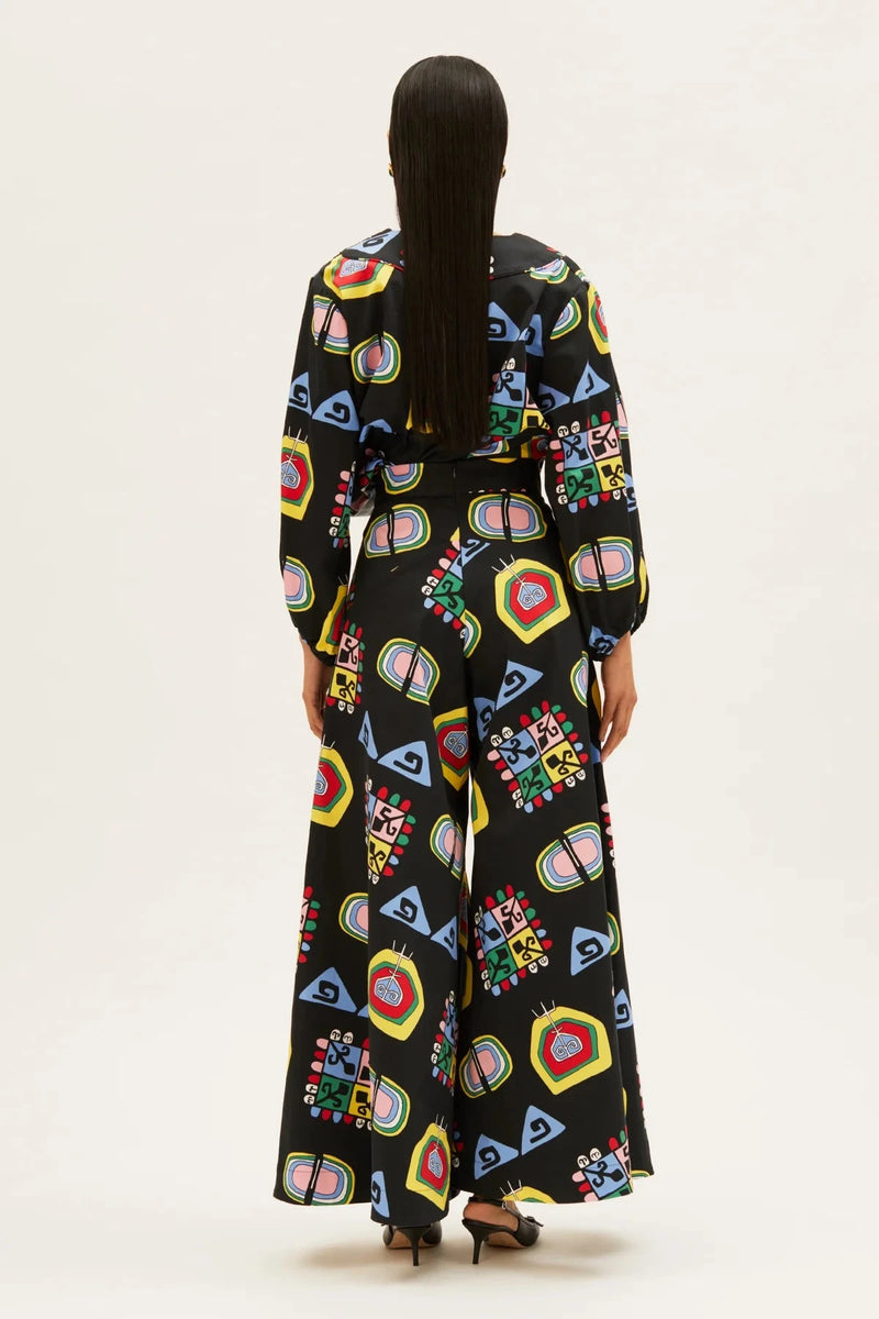 Pants RIANNA + NINA Tependris Palazzo Pants Futuristic Black Apoella