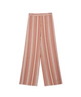 Pants Zeus n Dione Alcestes Textured Silk Wide Leg Pants Orange/Ivory 36 / Orange Ivory Apoella