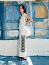 Pants Zeus n Dione Cypress Loose Embroidered Pants Ivory Apoella