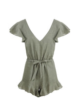 Playsuit Apoella Erifylli Linen Ruffle Playsuit Khaki Apoella