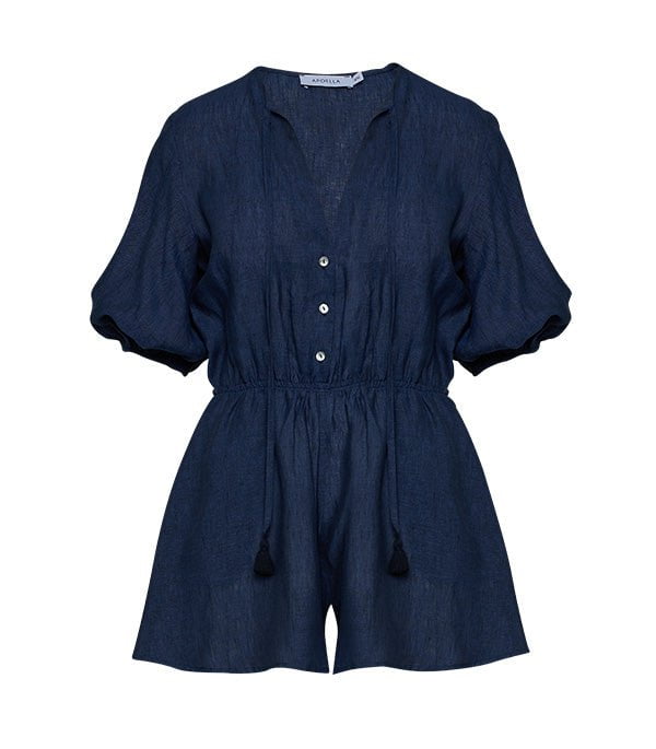 Playsuit Apoella Persephone Linen Playsuit Denim Apoella