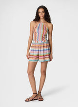 Playsuit Missoni Halter Short Jumpsuit Lamé Viscose with Pixel-effect Zigzag Pattern Apoella