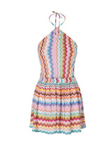 Playsuit Missoni Halter Short Jumpsuit Lamé Viscose with Pixel-effect Zigzag Pattern Apoella