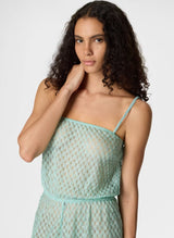 Playsuit Missoni Short Playsuit Lamé Viscose with Spiderweb Pattern 42 / Aqua Apoella